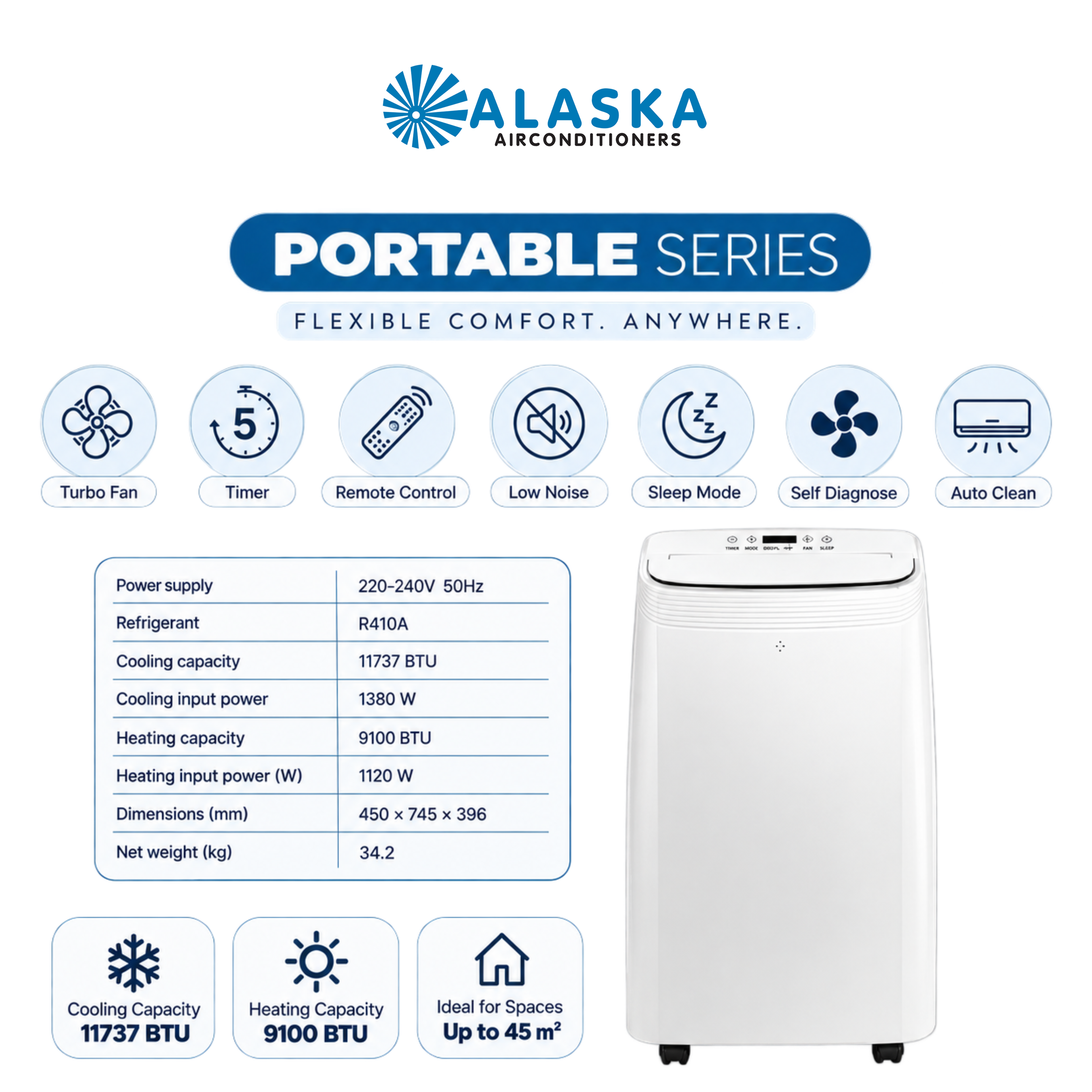 Alaska Portable Non-Inverter Air Conditioner